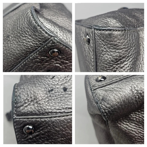 MICHAEL KORS HAMILTON JEWELL NICKEL LEATHER GUNMETAL LARGE TOTE BAG - Picture 14 of 15